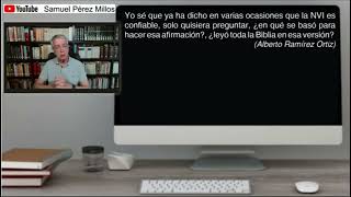 ¿Es fiable la Nueva Versión Internacional Samuel Pérez Millos responde [upl. by Sihonn38]