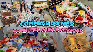 COMPRAS DO MÊS COMPLETA NO ASSAÍ ATACADISTA PARA 5 PESSOAS [upl. by Berner]