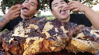 OUTDOOR COOKING  24K GOLD RIBEYE STEAK MUKBANG HD [upl. by Thema666]