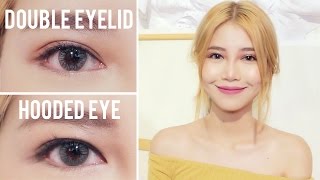 HOODED EYE TO DOUBLE EYELID l Glue vs Tape [upl. by Elrebma]