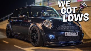 INSTALLING COILOVERS ON THE MINI [upl. by Hpeseoj]