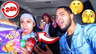 LIVING IN A CAR FOR 24 HOURS OVERNIGHT CHALLENGE ft Emily amp My 15 YEAR OLD SISTER 😒🤬 [upl. by Meier974]