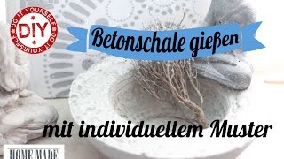 How To I Betonschale mit individuellem Muster I Deko Inspirationen Selbstgemacht [upl. by Moriah]