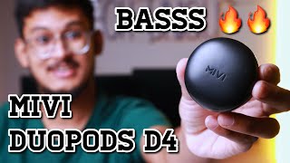 Mivi DuoPods D4 TWS  Unboxing amp Review  Bohot Bass [upl. by Ahen]