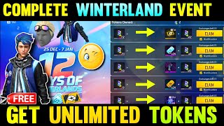 12 Days of Winterland Event freefire 🤍  How to get more tokens 😍  redeem all rewards free 😀 [upl. by Perot]