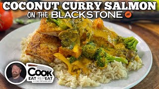 Coconut Curry Salmon  Blackstone Griddles [upl. by Melquist]