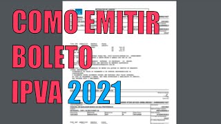 IPVAGRT  Como Gerarimprimir boleto RJ 2021 [upl. by Mellisent949]