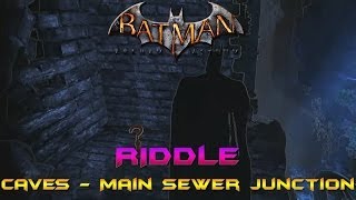 Batman Arkham Asylum  Riddle  Caves  Main Sewer Junction [upl. by Enelcaj637]