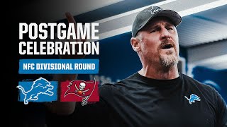 Lions vs Buccaneers postgame locker room celebration [upl. by Airahs]