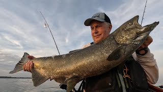 September Kayak fishing Lake Michigan Staging King Salmon [upl. by Annasoh]