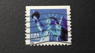 Postage stamp USA First class Statue of liberty 2000 [upl. by Waldos939]