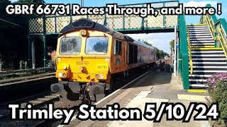 Trains At Trimley station 51024  GBRf 66731 Races Through and More  trimley railway class66 [upl. by Arihay209]