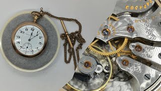 Restoration of an Antique Hampden Pocket Watch  Relaxing Video [upl. by Aikem]