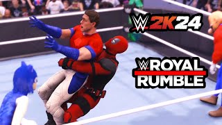 WWE 2K24 On PS5 30 Custom Character Royal Rumble  THIS ONE WAS CRAZY [upl. by Lennaj846]