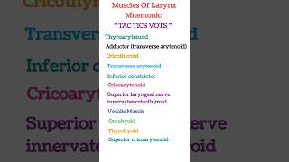 muscles of larynx mnemonic anatomy medicoknowledge [upl. by Ruford]