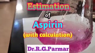 Estimation of Aspirin  Full experiment with calculation [upl. by Lipman287]