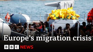 Migration will overwhelm Europe unless EU finds solution says Italys PM  BBC News [upl. by Dhiren]