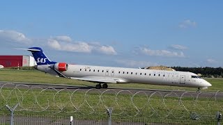 Landing KLM  Take Off LUXAIR B737  SAS CRJ900  Luxembourg Findel Airport [upl. by Guglielma]