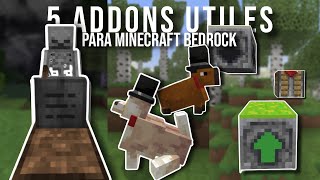 5 ADDONS UTILES para MINECRAFT BEDROCK [upl. by Norrek936]