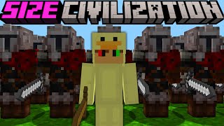 Minecraft but I LEVEL UP in SIZE CIVILIZATION [upl. by Rotow]