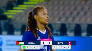 WAFF 2024 Womens Championship  Finals  Jordan vs Nepal penalty shootout jordan5 Nepal4 [upl. by Arracat]