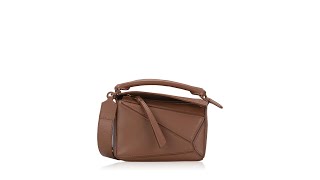 Loewe Satin Calfskin Mini Puzzle Bag Brown [upl. by Kcirdla881]