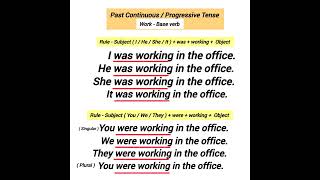 work past continuous  progressive tense example [upl. by Daisey]