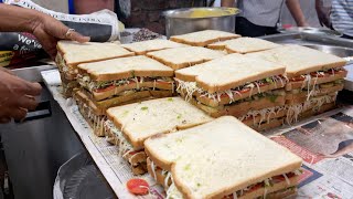 Mumbais Overloaded Vegetable Sandwich  Indian Street Food [upl. by Ayikaz]