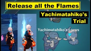 How to release all the Flames of the high gate in Yachimatahikos Locus Trial Genshin Impact [upl. by Rem]