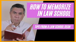 How to memorize in law school Tips from a law school dean [upl. by Montagu244]