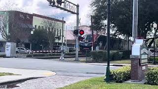 Amtrak 91 waiting for creeping freight to clear diamond in Plant City FL [upl. by Alegnatal]