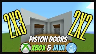 Minecraft Tutorial  2x2 amp 2x3 Wide Piston Door quotJava Xbox amp Playstationquot [upl. by Hasty]