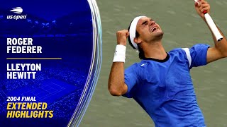 Roger Federer vs Lleyton Hewitt Extended Highlights  2004 US Open Final [upl. by Sayre874]