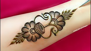 Very beautiful front hand mehndi design  easy stylish mehndi design  simple mehndi design mehndi [upl. by Borman]