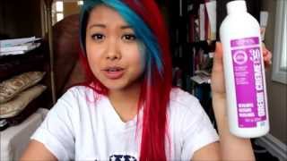 MY HAIR Part One Hair Dyes how to dye your hair red and blue [upl. by Akapol]