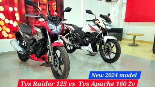 2024🔥New Tvs Apache RTR 160 2v vs Tvs Raider 125  which is best bike in 2024  boywithbikes [upl. by Rosetta186]