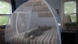 Ammer Pop up Mosquito Net Tent for Beds Queen Size Review [upl. by Ozen]