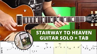 Stairway To Heaven  Led Zeppelin  Guitar Solo  TAB  LessonPlaythrough [upl. by Roxine]