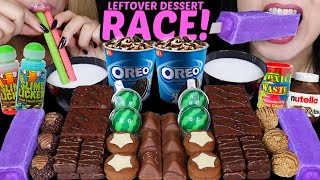 ASMR LEFTOVER DESSERT RACE WATERMELON GUMMY OREO ICE CREAM PURPLE ICE CREAM FERRERO CHOCOLATE 먹방 [upl. by Eseilenna]