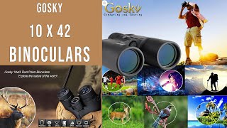 Gosky 10x42 Roof Prism Binoculars for Adults HD Professional Binoculars for Bird Watching Sports [upl. by Ydissak]