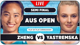 ZHENG vs YASTREMSKA • Australian Open 2024 SF • LIVE Tennis PlaybyPlay Stream [upl. by Sholom]