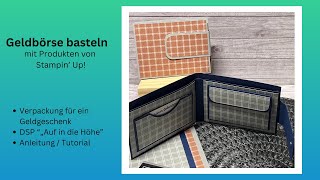 Geldbörse  Portemonnaie Wallet basteln 💚 Gutschein Verpackung 💚 Männer 💚 Stampin‘ Up 💚 66 [upl. by Horwitz794]