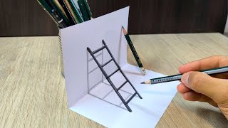 👉 ¡No Creerás lo Fácil que es DIBUJAR una ESCALERA en 3D con Este TRUCO  Dibujos 3D [upl. by Nahta807]