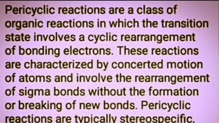 Pericyclic reactions amp classification electrocyclic cycloadditionSigmatropic Rearrangement [upl. by Aneert]