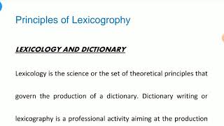 principles of lexicography lexicography for LINGUISTIC [upl. by Edasalof]