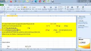 Calorimétrie physique  Chaleur massique de la fonte [upl. by Susanetta]