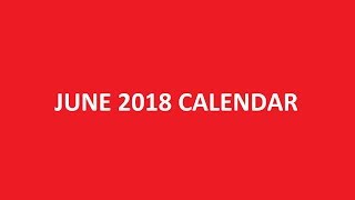 June 2018 Calendar Printable Holidays PDF [upl. by Wiedmann]