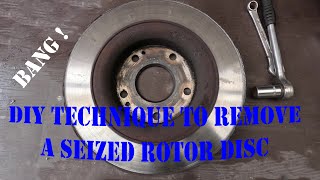 Free a seized rotor brake disc DIY [upl. by Nwahsram]