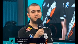 G2 Flakked interview  LEC Summer week 8 day 1 [upl. by Glynda951]