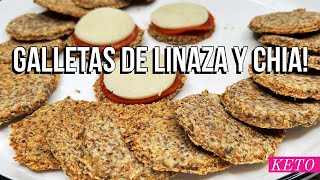 GALLETAS SALADAS KETO  GALLETAS DE LINAZA Y CHIA  DIETA KETO [upl. by Lasser937]